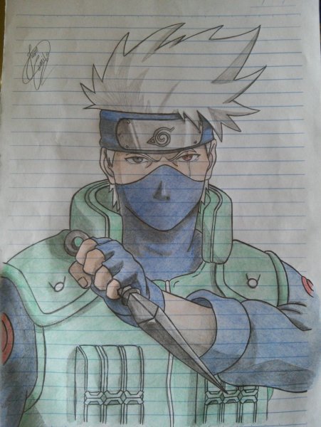 Нарисовать Какаси Хатакэ