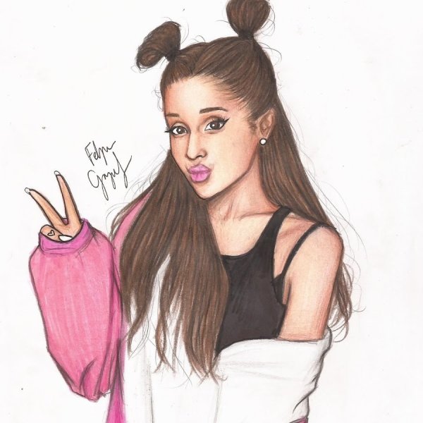 Ариана Гранде в мультяшном стиле