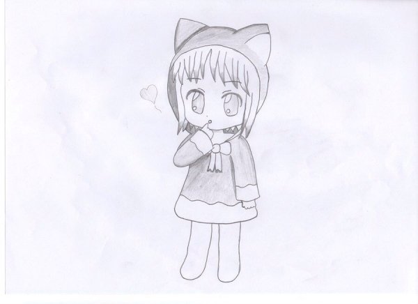 Маленькие аниме карандашом
