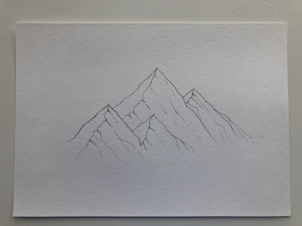 Нарисовать горы карандашом