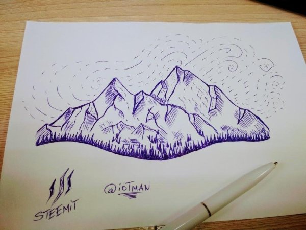 Горы карандашом