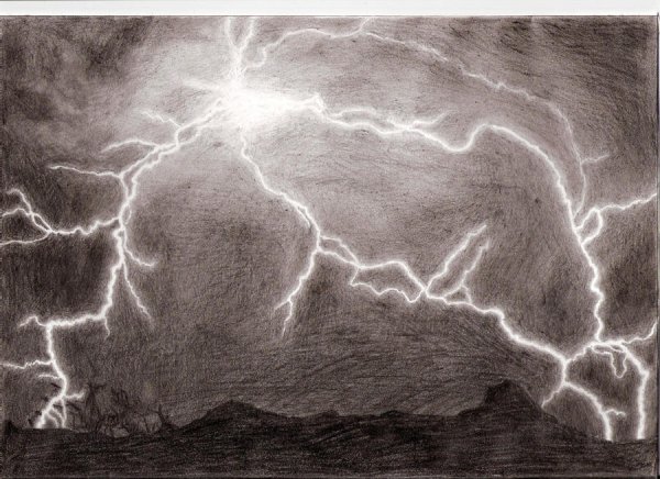 Гроза рисунок карандашом