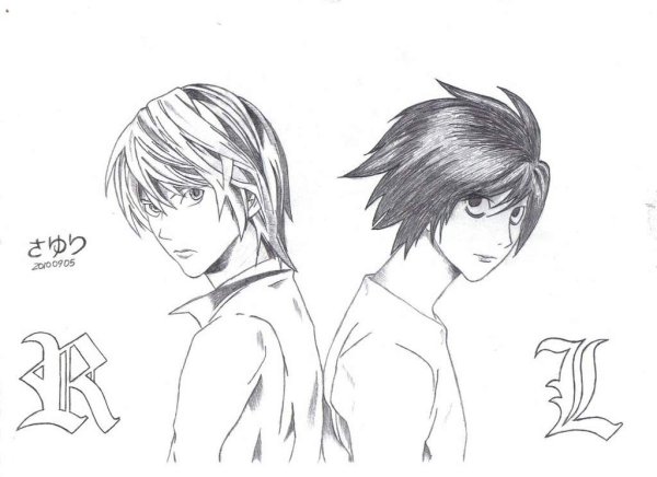 Ягами Лайт рисунок легкий