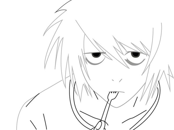 Раскраска аниме тетрадь смерти Эл