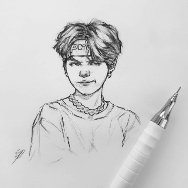 БТС рисунки suga