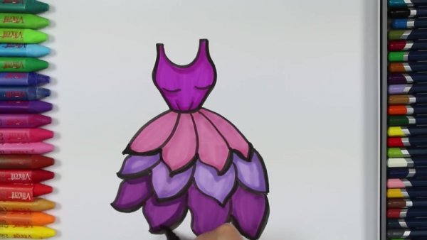 Рисунки фломастерами в фиолетовых тонах