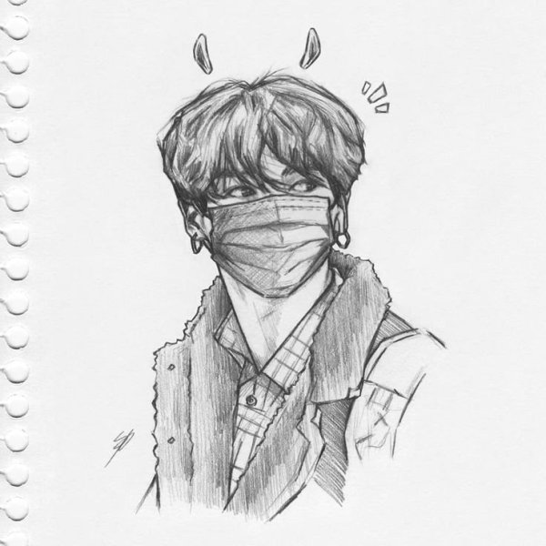 Скетч арт БТС Чонгук