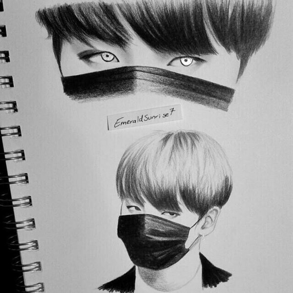 Глаза тэхёна из BTS карандашом