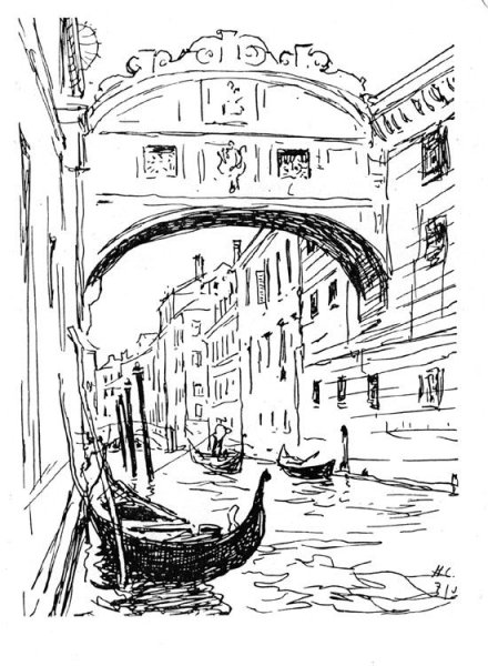 Венеция рисунок карандашом