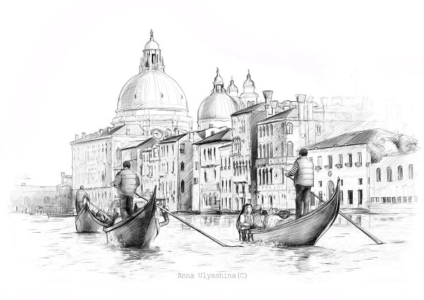 Венеция. Гондолы
