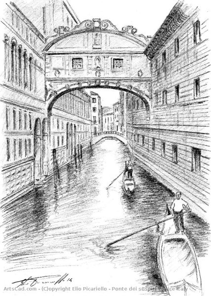 Венеция рисунок карандашом