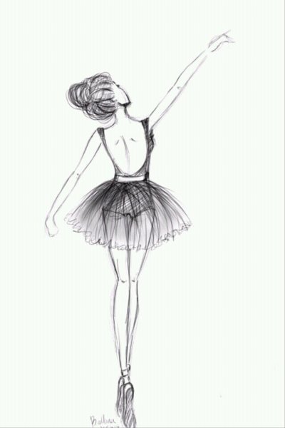 Рисунок балерины карадаш