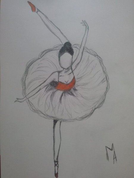 Балерина рисунок карандашом