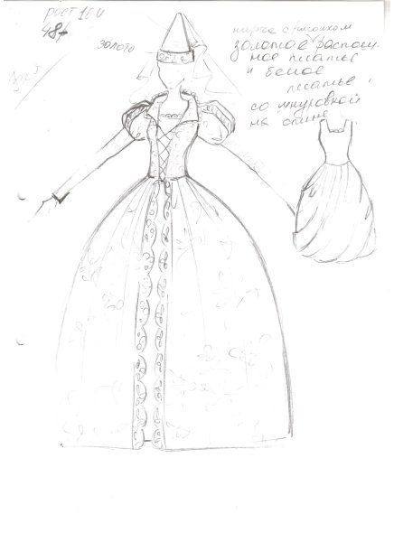 Костюм эпохи Возрождения Испании эскиз