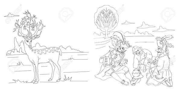 Приключения барона Мюнхаузена раскраска