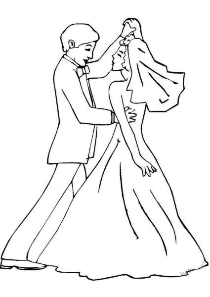 Раскраска жених и невеста