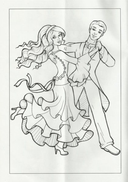 Разукрашки для детей танцы бальные