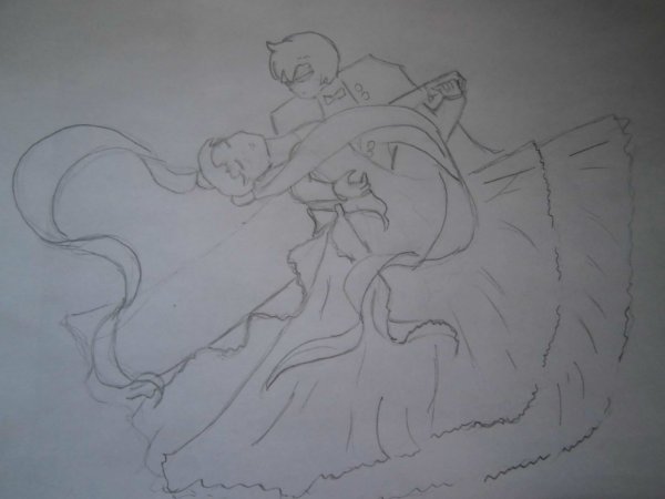 Вальс рисунок карандашом аниме