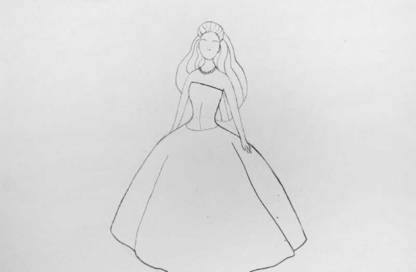 Кукла Барби карандашом