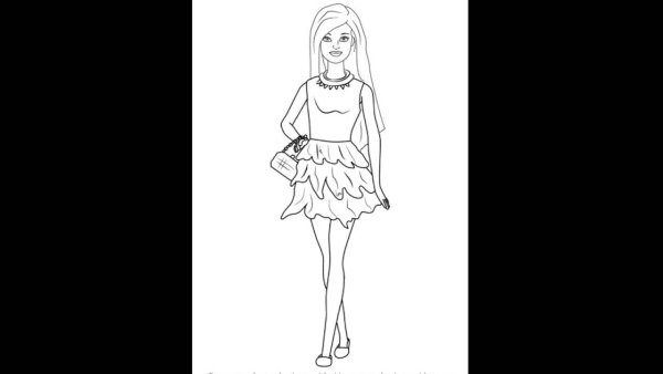 Барби карандашом в полный рост