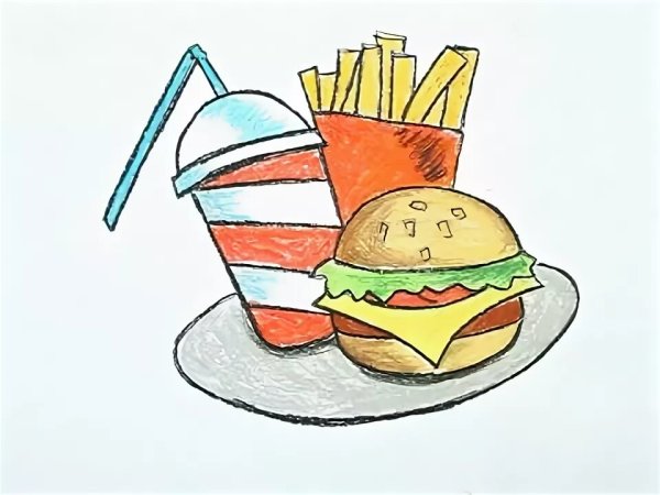 Рисунки фаст фуда для срисовки