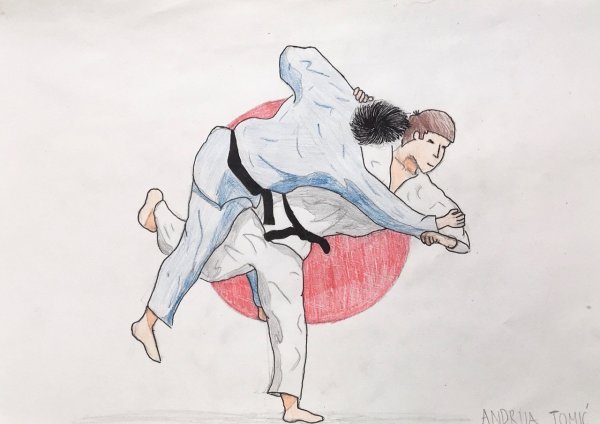 Дзюдоист рисунок