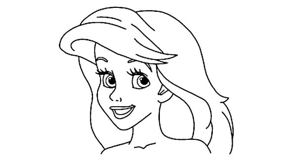 Раскраска портрет Ариель