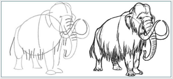 Мамонт рисунок карандашом