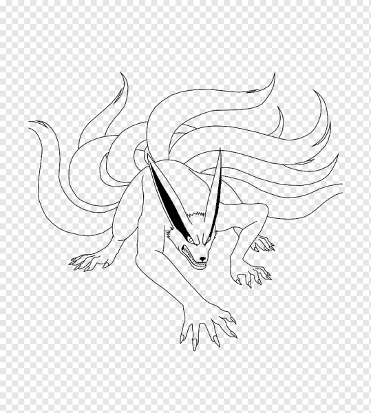 Курама из Наруто черно белое