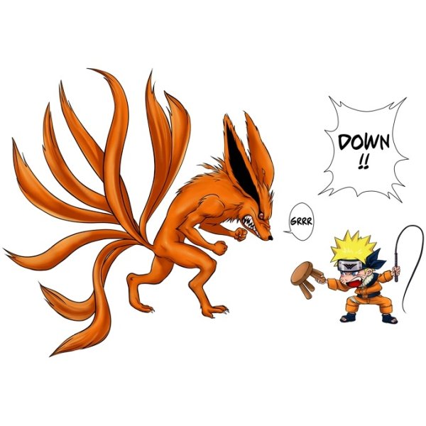 9 Хвостый Лис из Наруто нарисовать