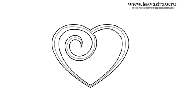 Сердечко рисунок карандашом для срисовки легкие