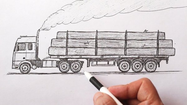 Фура карандашом легко