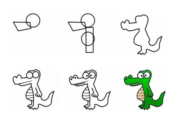 Как нарисовать крокодила легко и просто