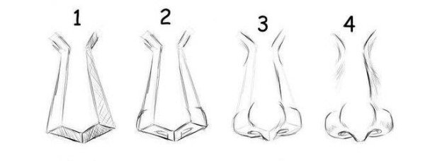 Нарисовать нос карандашом