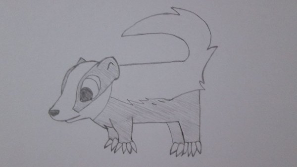 Барсук поэтапное рисование