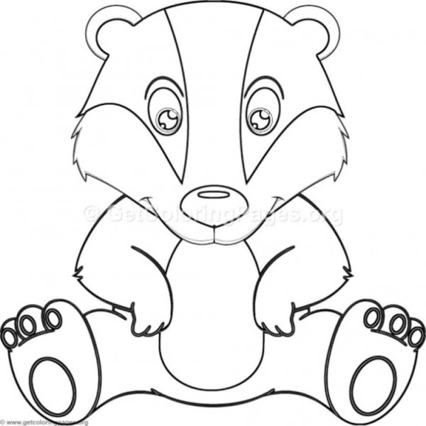 Барсук раскраска для детей простая