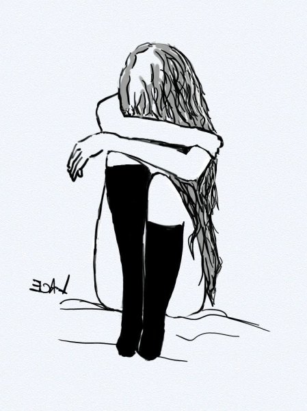 Рисунки для срисовки грустные