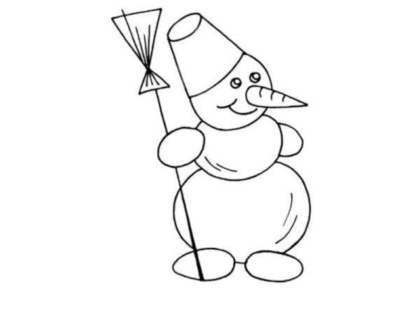 Поэтапное рисование снеговика