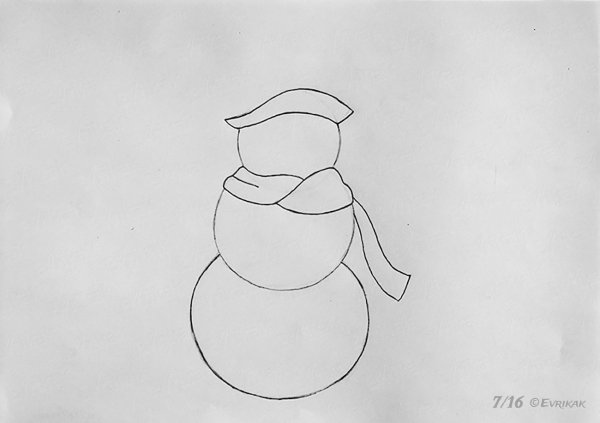 Фото снеговика карандашом