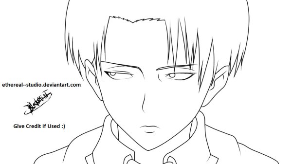 Раскраски аниме атака титанов Леви