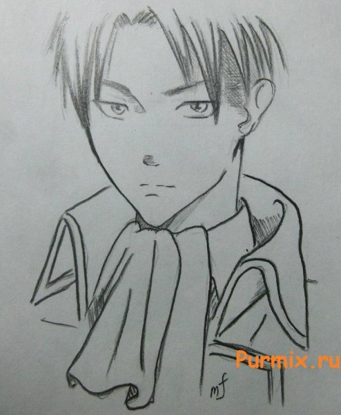 Аниме атака титанов Леви для срисовки