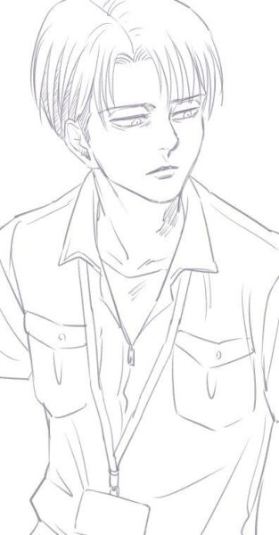 Леви Аккерман нарисовать карандашом