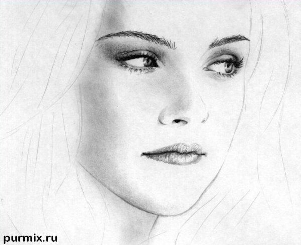 Портрет женщины карандашом