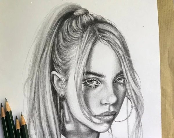 Лицо человека карандашом