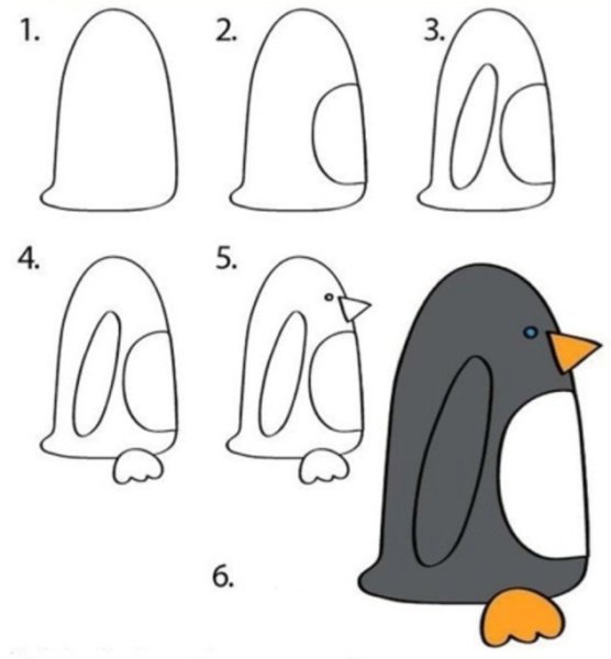 Рисование пингвина