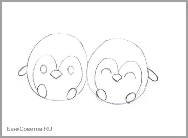 Пингвин рисунок легкий для срисовки