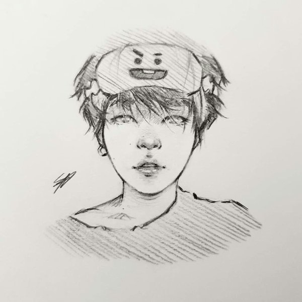 БТС карандашом Юнги