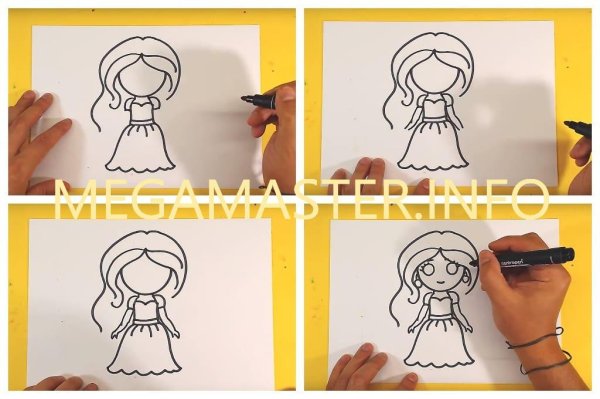 Девочка рисунок пошагово