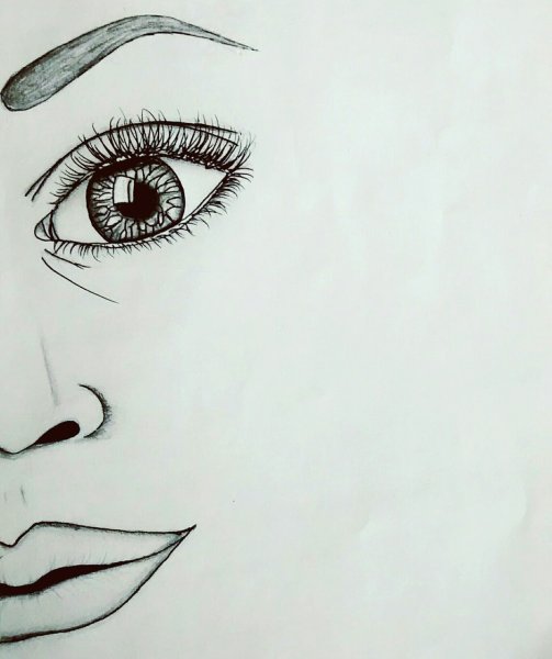 Лицо для срисовки карандашом лёгкие