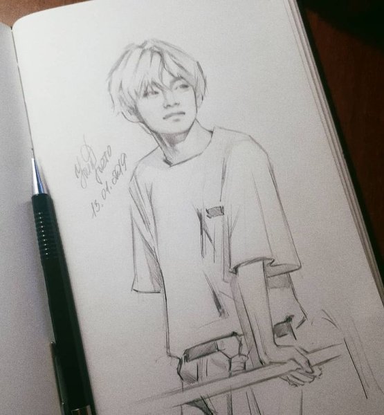 Рисунок Тэхена из BTS